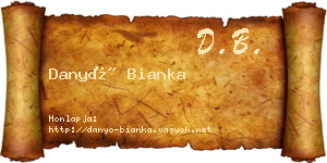 Danyó Bianka névjegykártya
